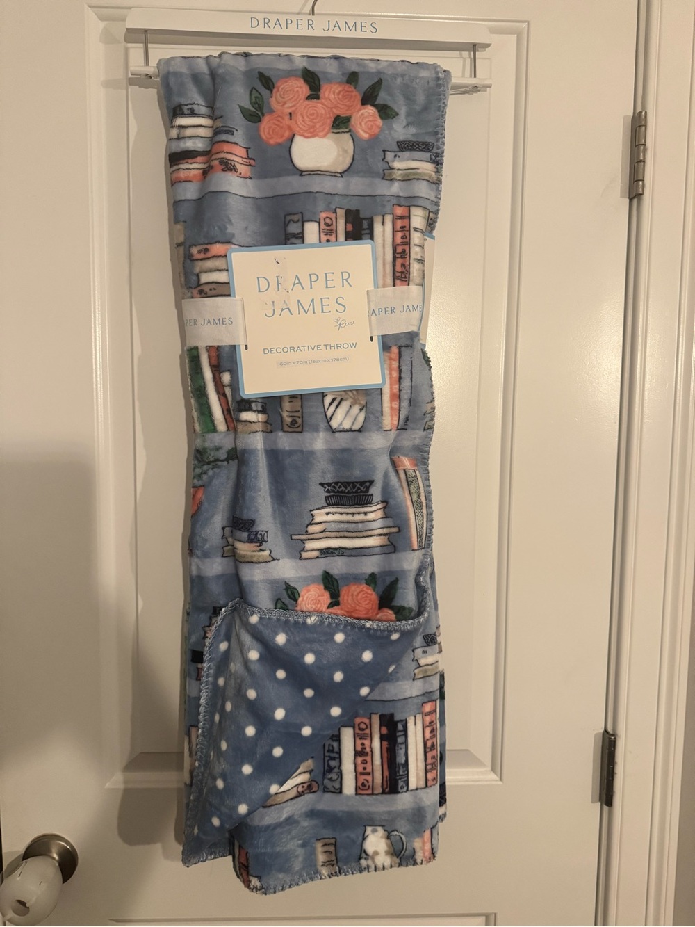 Draper James Blue Book & Rose Pattern Throw
